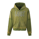 LOST INTRICACY Green Rhinestone Zip Up