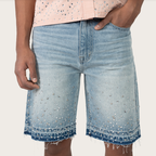 SMOKE RISE MIXED STUD JEAN SHORTS