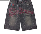 VALE FOREVER ICED OUT JORTS BLACK
