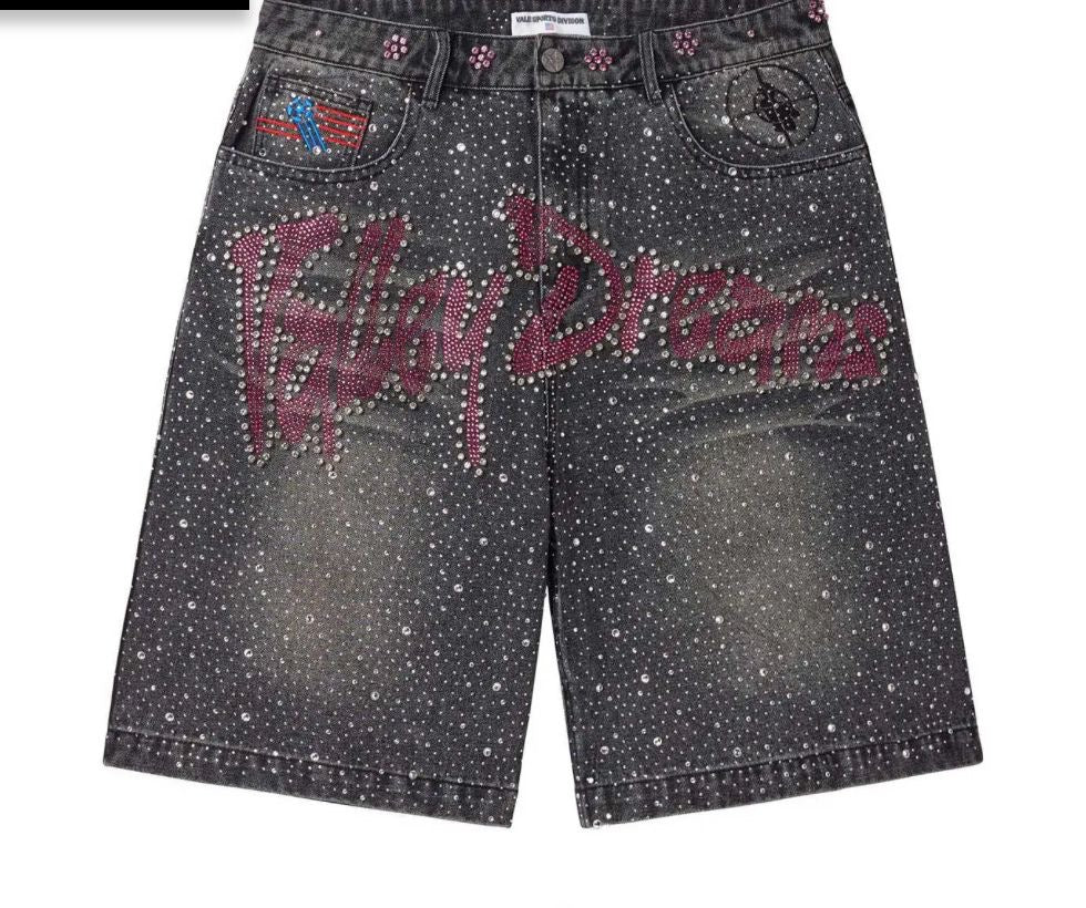 VALE FOREVER ICED OUT JORTS BLACK