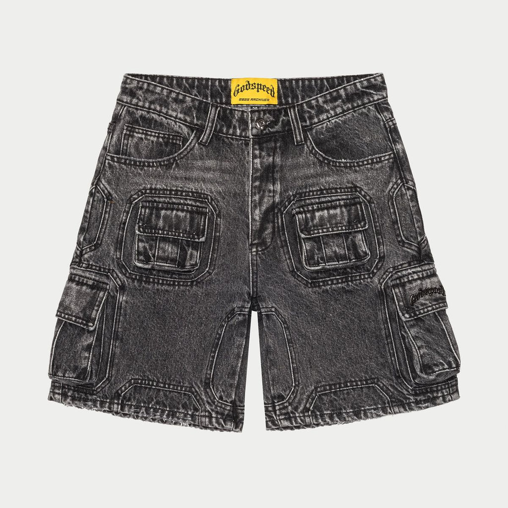 GODSPEED Octagon Cargo Denim Shorts