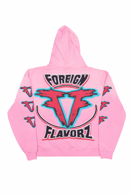 Foreign Flavorzz 2026 Pink Premium Sun Faded Hoodie