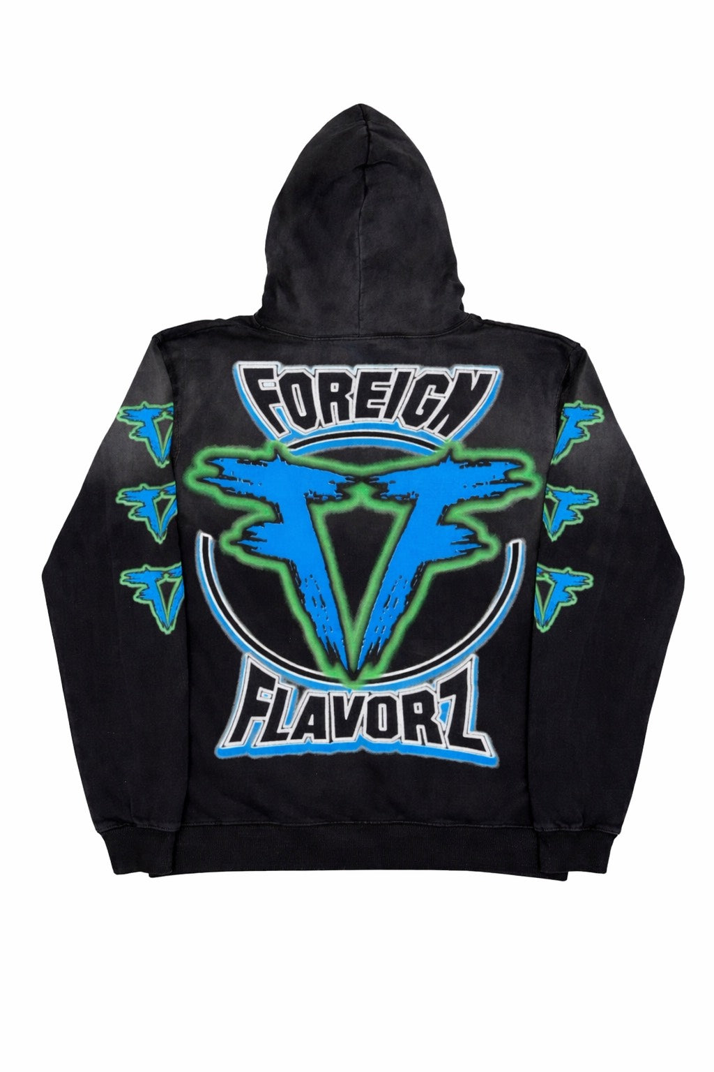 Foreign Flavorzz 2026 Black Premium Sun Faded Hoodie