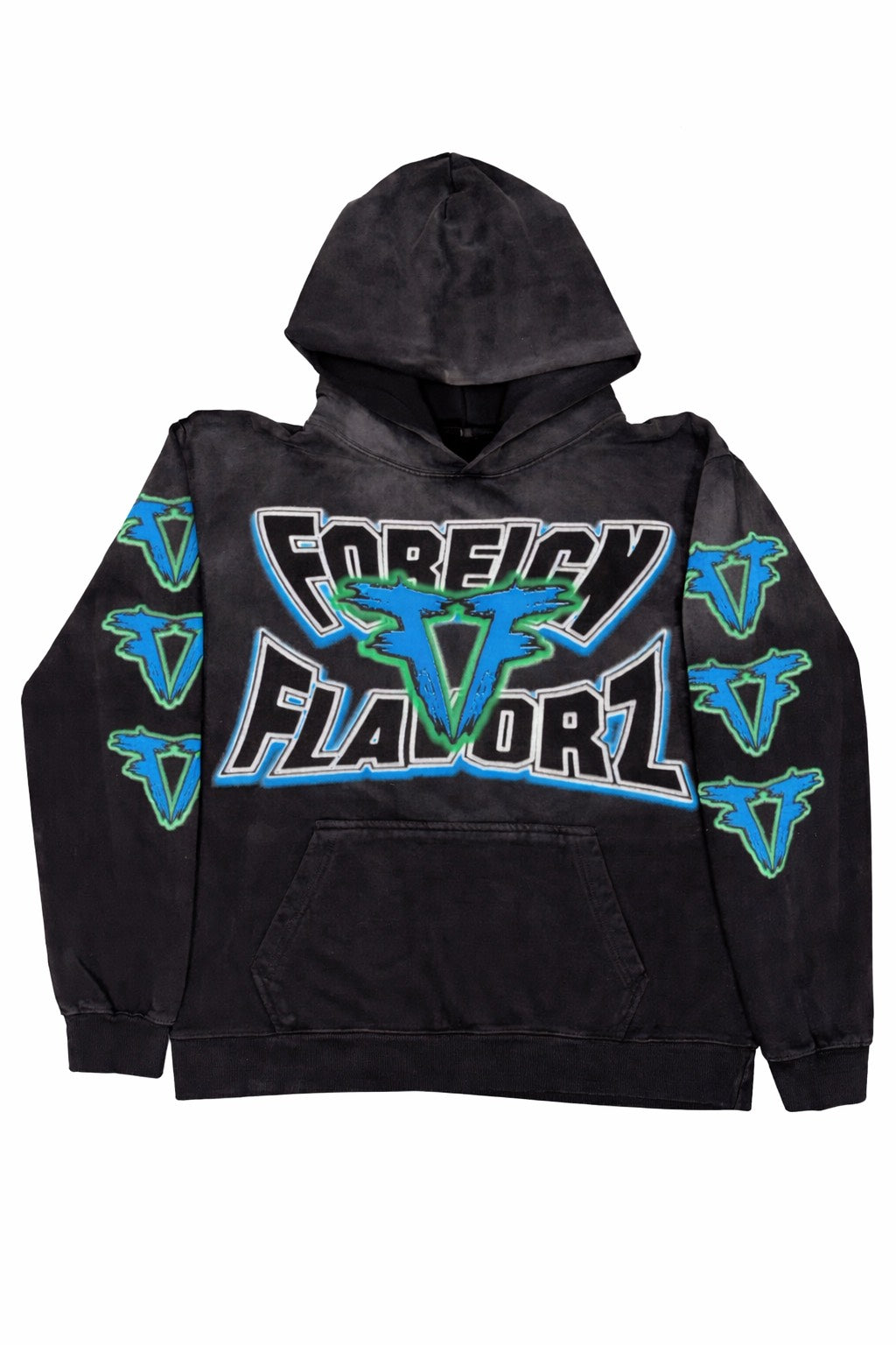 Foreign Flavorzz 2026 Black Premium Sun Faded Hoodie