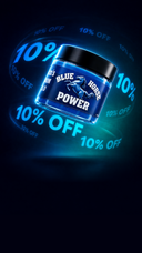 <p>10% OFF BLUE HORSEPOWER</p>