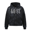 LOST INTRICACY BLACK SPLATTER RHINESTONE HOODIE