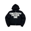 Mixed Emotion Black  End Rhinestone Hoodie