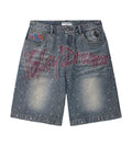 VALE FOREVER ICED OUT JORTS BLUE