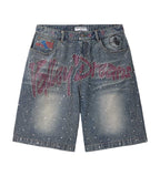 VALE FOREVER ICED OUT JORTS BLUE