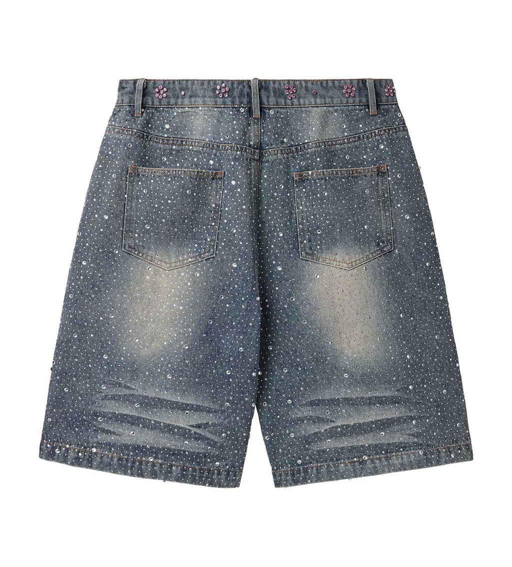 VALE FOREVER ICED OUT JORTS BLUE
